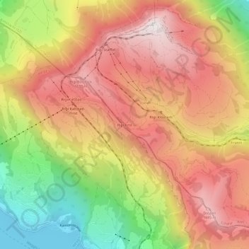 Rigi First topographic map, elevation, terrain