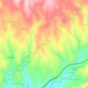 Avantos topographic map, elevation, terrain