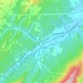 Gore topographic map, elevation, terrain