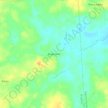 Braço Seco topographic map, elevation, terrain