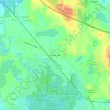 Andersonville topographic map, elevation, terrain