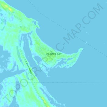 Treasure Cay topographic map, elevation, terrain