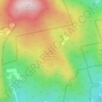 Roundtop Mountain topographic map, elevation, terrain