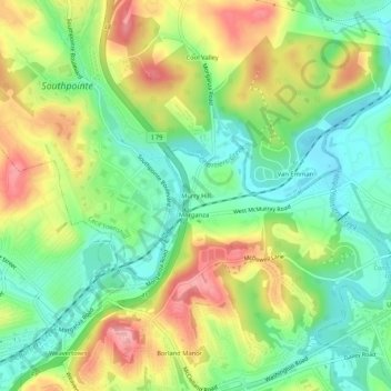 Murry Hill topographic map, elevation, terrain