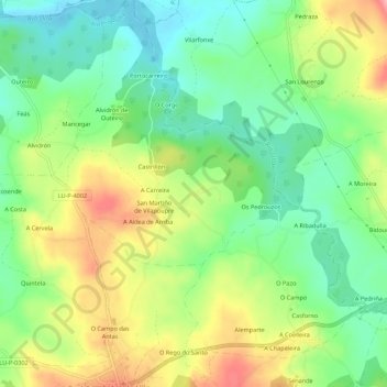 Vilapoupre topographic map, elevation, terrain