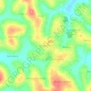Kitagobwa topographic map, elevation, terrain