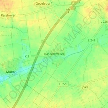 Hasselsweiler topographic map, elevation, terrain
