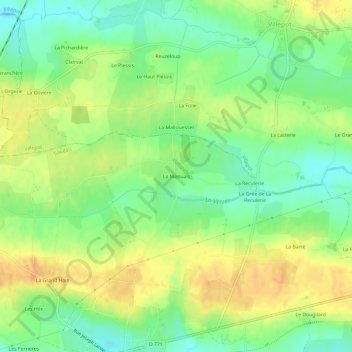 La Menuais topographic map, elevation, terrain