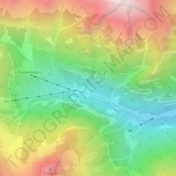 Al Fracèd topographic map, elevation, terrain