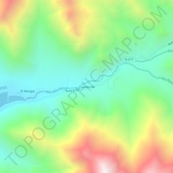 Cuestecita topographic map, elevation, terrain