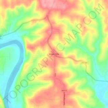 Kissee Mills topographic map, elevation, terrain