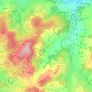 Les Cubes topographic map, elevation, terrain