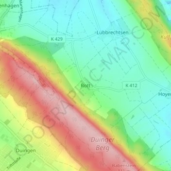 Rott topographic map, elevation, terrain