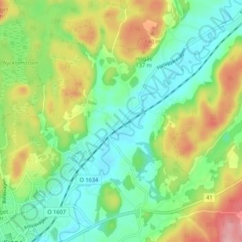 Kinnahult topographic map, elevation, terrain