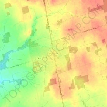 Thornton topographic map, elevation, terrain