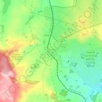 Nottingham Road topographic map, elevation, terrain