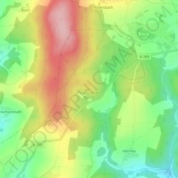 Peterleinstein topographic map, elevation, terrain