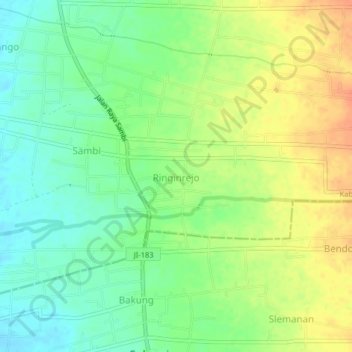 Ringinrejo topographic map, elevation, terrain