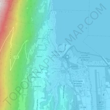 Les Curiers topographic map, elevation, terrain