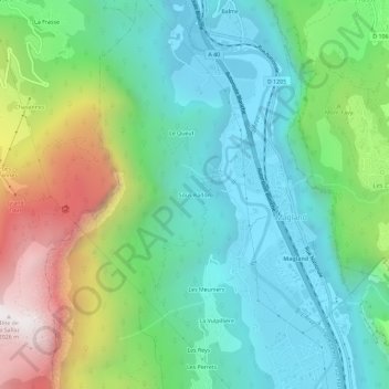 Sous Radon topographic map, elevation, terrain