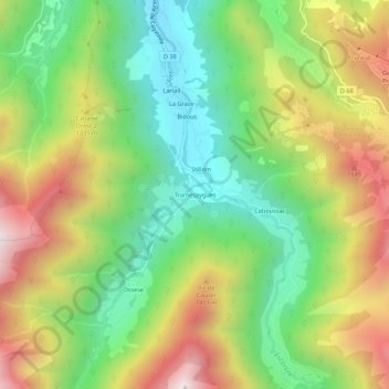 Tramesaygues topographic map, elevation, terrain