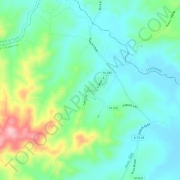 Sauzal topographic map, elevation, terrain