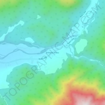 Embalse Ancoa topographic map, elevation, terrain