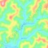 Neon topographic map, elevation, terrain