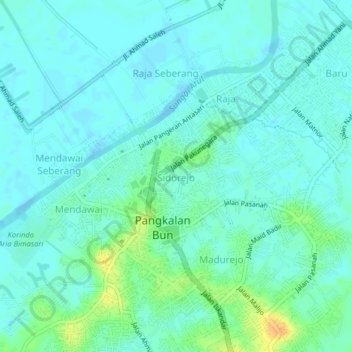 Sidorejo topographic map, elevation, terrain