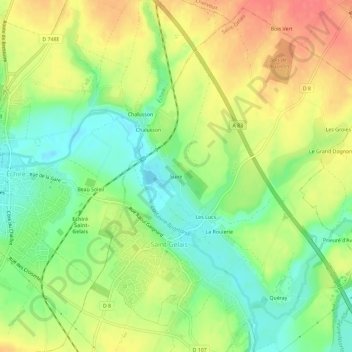 Suire topographic map, elevation, terrain