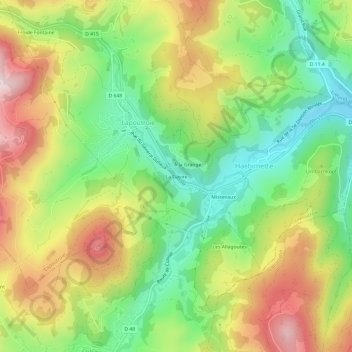 La Gayire topographic map, elevation, terrain