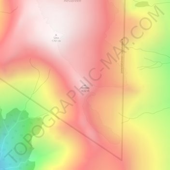 Hesten topographic map, elevation, terrain
