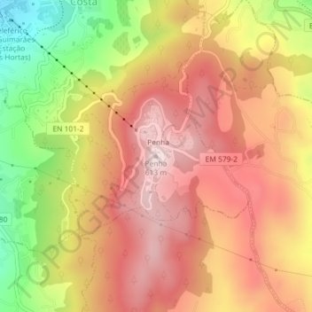 Penha topographic map, elevation, terrain