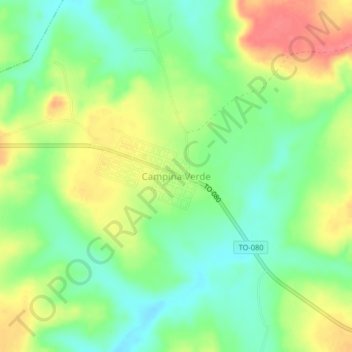 Campina Verde topographic map, elevation, terrain