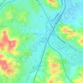 Al Azifat topographic map, elevation, terrain