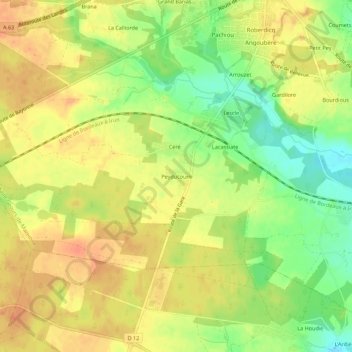 Peyducoum topographic map, elevation, terrain