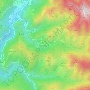 Saint-Colomban topographic map, elevation, terrain