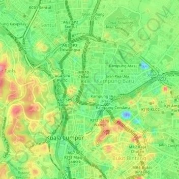 Kampung Periuk topographic map, elevation, terrain