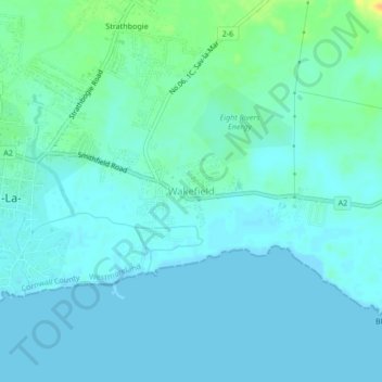 Wakefield topographic map, elevation, terrain