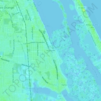Allandale topographic map, elevation, terrain