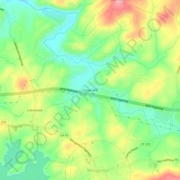 Forge Mill topographic map, elevation, terrain