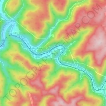 Vivian topographic map, elevation, terrain