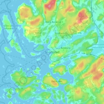 Strömstad topographic map, elevation, terrain