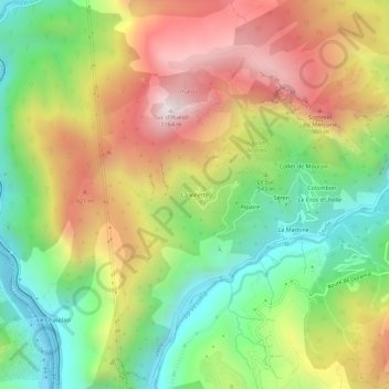 La Villette topographic map, elevation, terrain