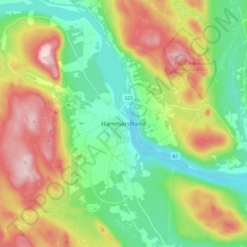 Hammarstrand topographic map, elevation, terrain