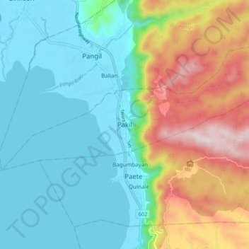 Pakil topographic map, elevation, terrain