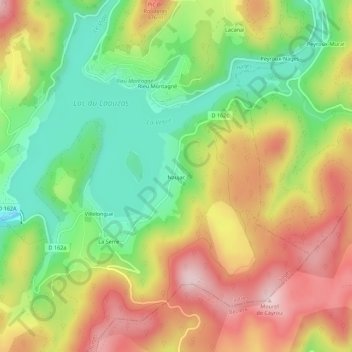Naujac topographic map, elevation, terrain
