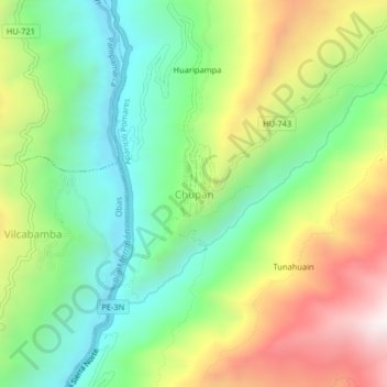 Chupan topographic map, elevation, terrain