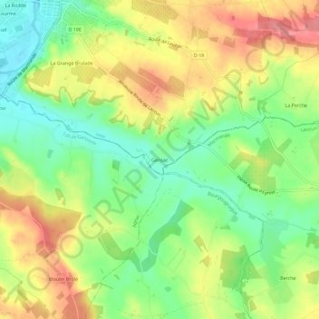 Gensac topographic map, elevation, terrain