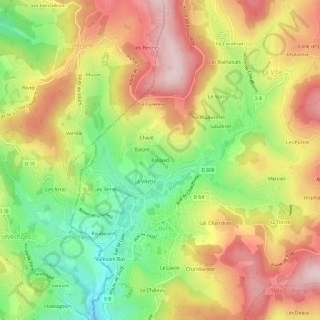 Bosland topographic map, elevation, terrain